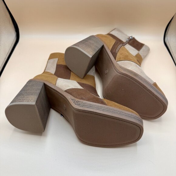 Universal Thread Patchwork Ankle Boots - Brown and Tan - Picture 5 of 8